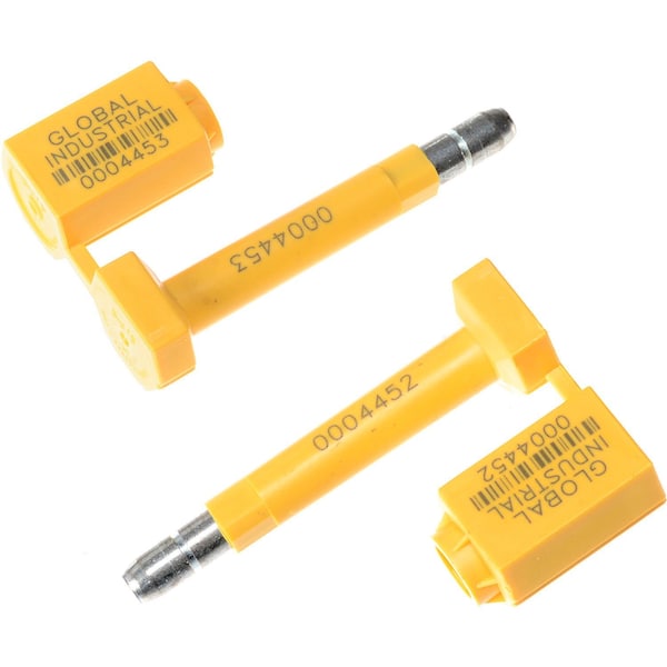 High Security Bolt Seal, Yellow, 50PK